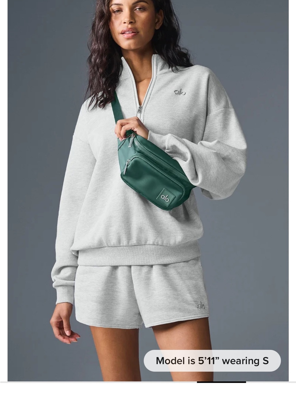 Alo Acolade 1/4 Zip Pullover - Gray